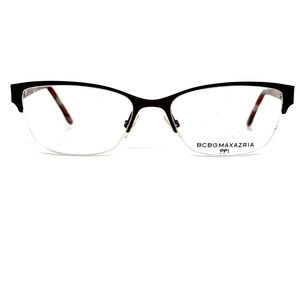 BCBG Maxazria Cat‎ Eye Half Rim Frame Eyeglasses Kana Wine 53 17 135 H13633